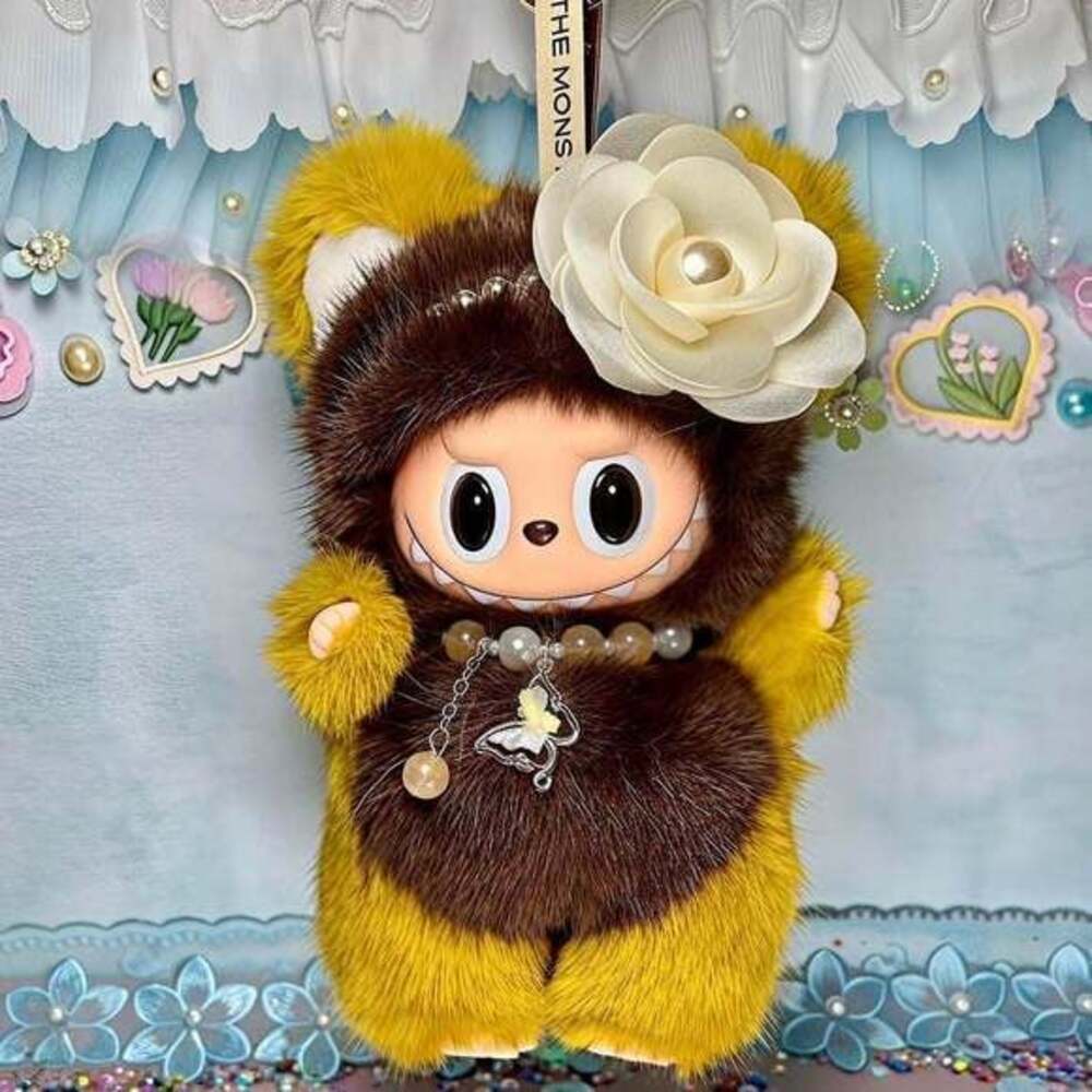 (42) Custom Handmade Labubu Bear Designer Plush - Magnetic Tail & Accessories